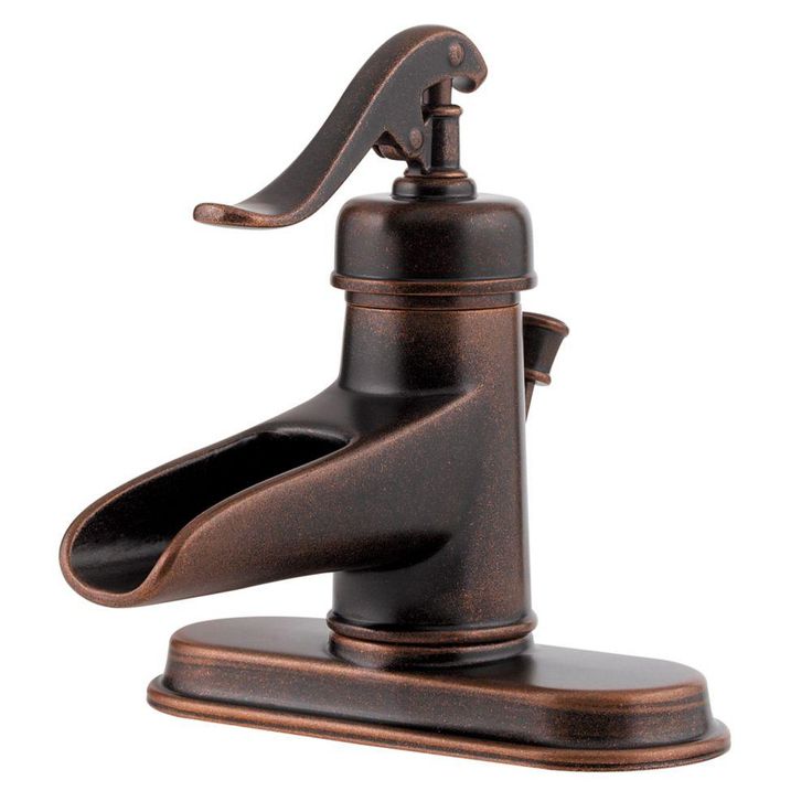 SINKOLOGY Newton All-In-One 14 in. Dual Mount Copper Bathroom Sink with Pfister Centerset Rustic Bronze Faucet and Drain