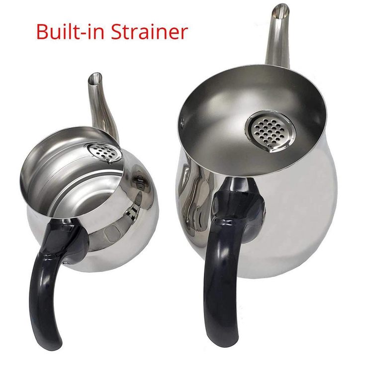 10-Cup Turkish Samovar Style Stainless Steel Double Handle Teapot Tea Maker Kettle 1.1 L and 2.5 L