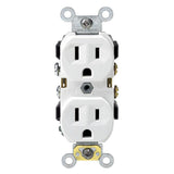 15 Amp Commercial Grade Duplex Outlet, White (10 Pack) - Super Arbor
