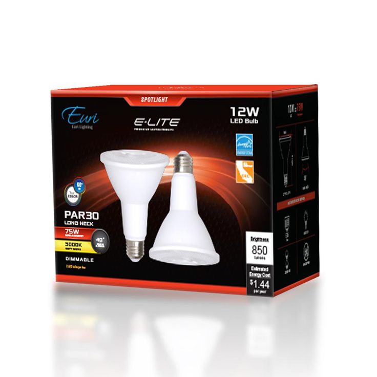 Euri Lighting 75W Equivalent Soft White PAR30 Long Neck Dimmable LED CEC-Certified Light Bulb (2-Pack)