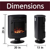 20 in. Freestanding Electric Fireplace 1500-Watt with Log Display in Black - Super Arbor