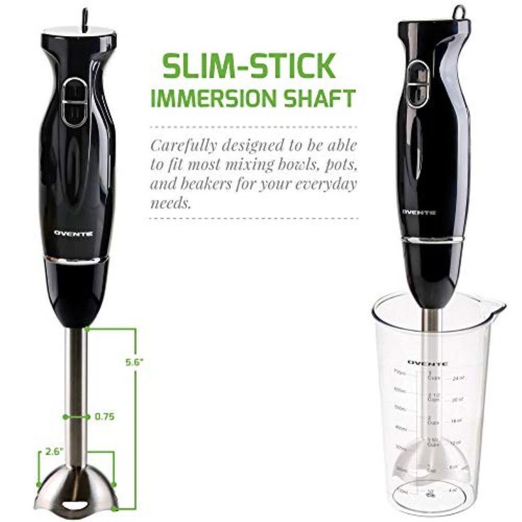 Multi-Purpose Hand Immersion Blender (Set-Black), Whisk+Beaker+Chopper, 2-Speed Setting