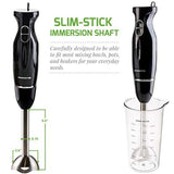 Multi-Purpose Hand Immersion Blender (Set-Black), Whisk+Beaker+Chopper, 2-Speed Setting