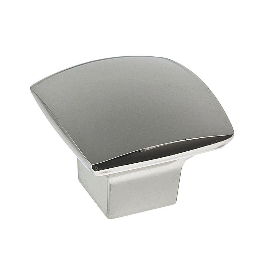 1-1/2 in. Satin Nickel Simple Soft Square Knob - Super Arbor