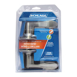 Schlage Accent Satin Nickel Keyed Entry Lever Lockset, ANSI Grade 2, Fits 1-3/8 to 1-3/4 in Doors