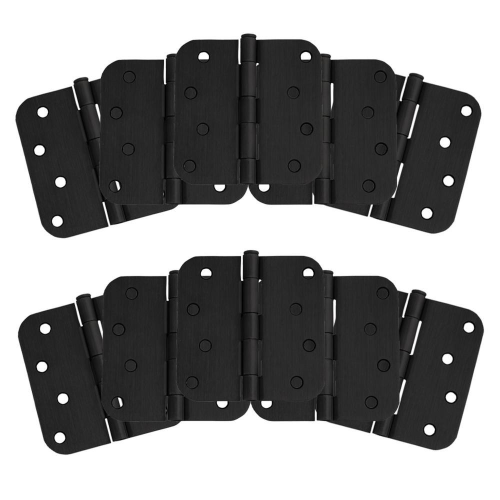 3-1/2 in. Square Corner Satin Nickel Door Hinge Value Pack (10 per Pack) - Super Arbor