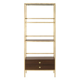 Safavieh Mateo Gold/Walnut Metal Etagere