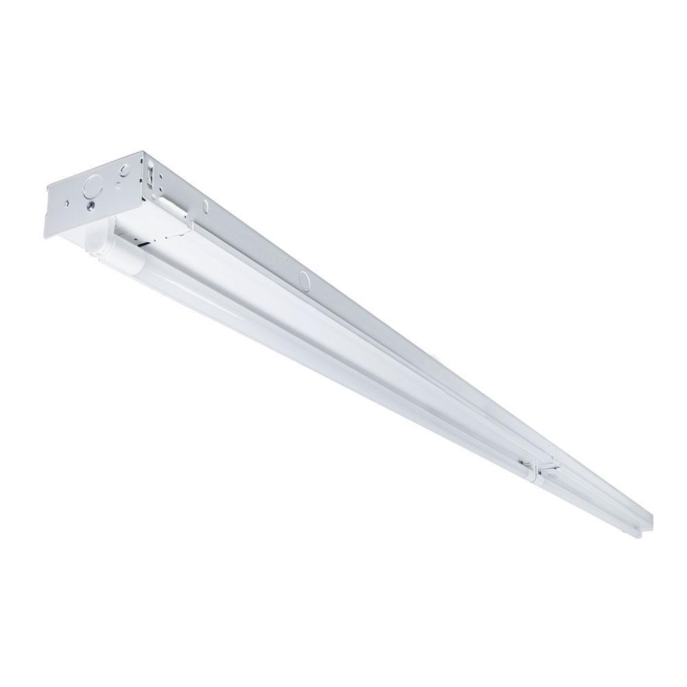 8 ft. 52-Watt 2-Light White Strip Light Fixture T8 Industrial LED with 3250 Lumens DLC Flex Tubes 120-277-Volt 3500K - Super Arbor
