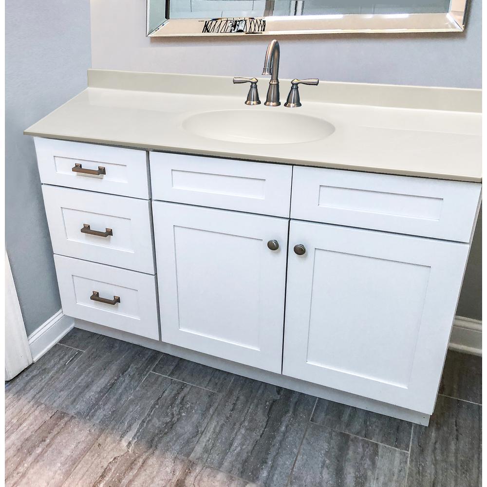 49 in. W x 19 in. D Cultured Marble Vanity Top with White on White Bowl - Super Arbor