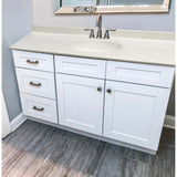 49 in. W x 19 in. D Cultured Marble Vanity Top with White on White Bowl - Super Arbor