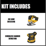 20-Volt MAX XR Li-Ion Cordless Brushless Jigsaw (Tool-Only) with Bonus Brushless 5 in. Random Orbital Sander (Tool-Only) - Super Arbor
