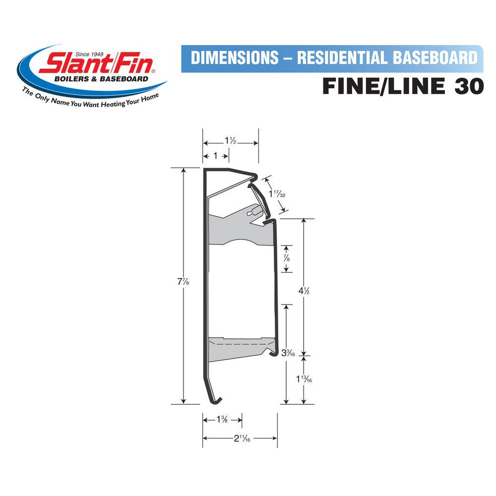 Fine/Line 30 5 ft. Hydronic Baseboard Heating Enclosure Only in Nu-White - Super Arbor