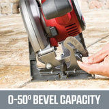 PWRCore Brushless 20V Cordless 6-1/2 in. Circular saw Kit with 4.0Ah Lithium-ion Battery, PWRAsst USB Adapter & Charger - Super Arbor