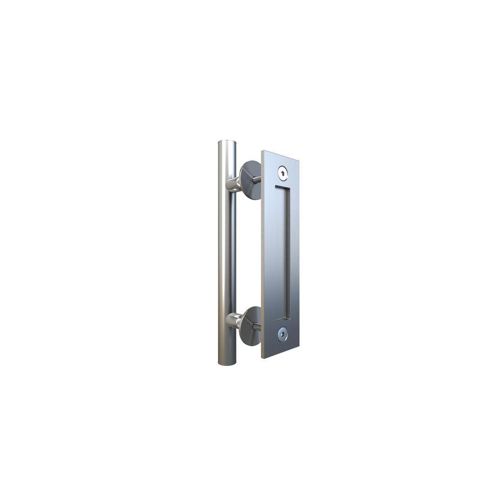 11-7/8 in. Satin Nickel Tubular Barn Door Handle - Super Arbor