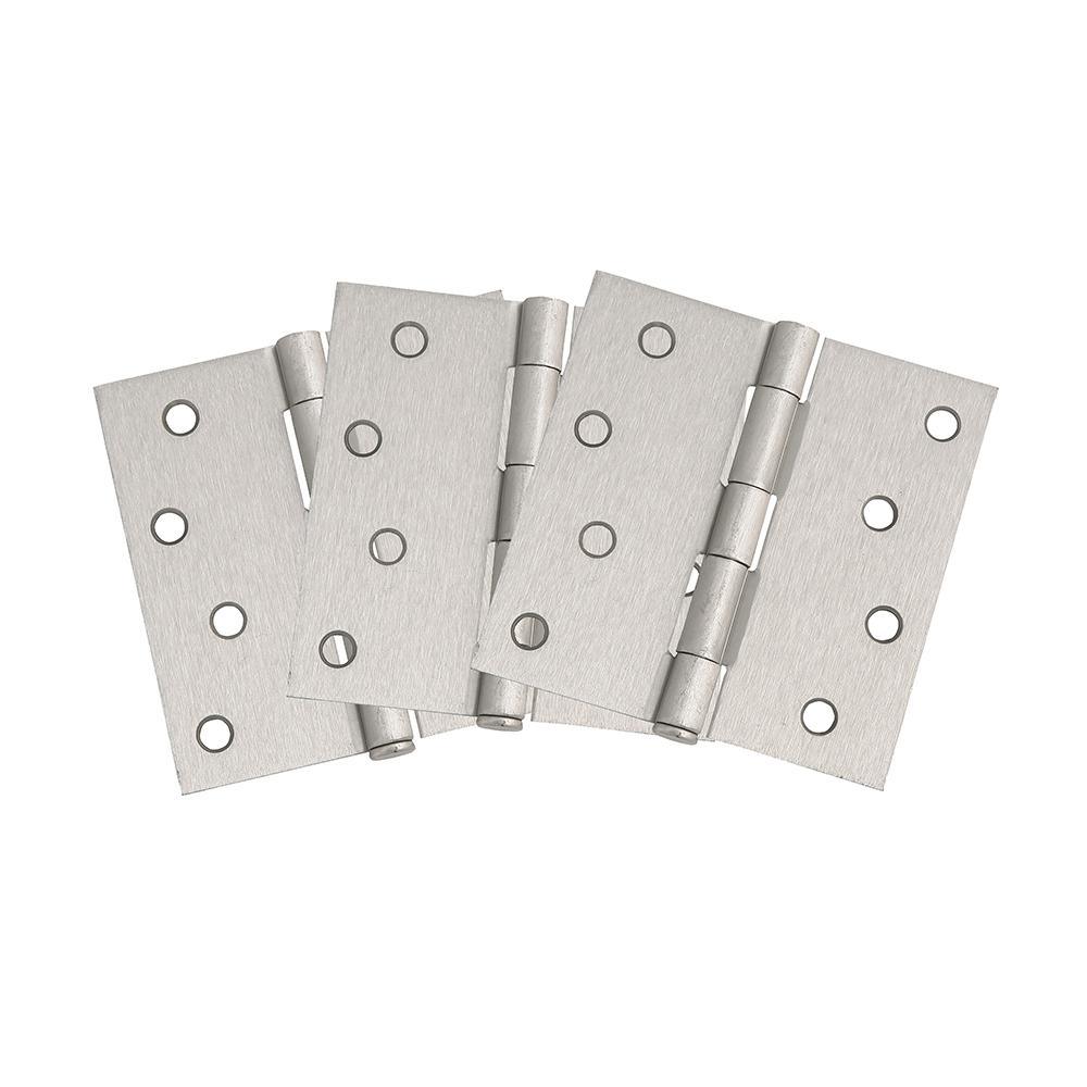 3-1/2 in. Square Corner Matte Black Door Hinge Value Pack (10 per Pack) - Super Arbor