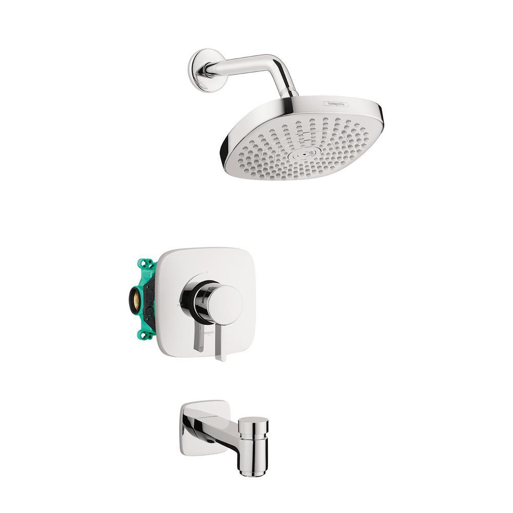 Croma Select E 180 Single-Handle 2-Spray Tub and Shower Faucet with Tub Spout in Brushed Nickel (Valve Included) - Super Arbor