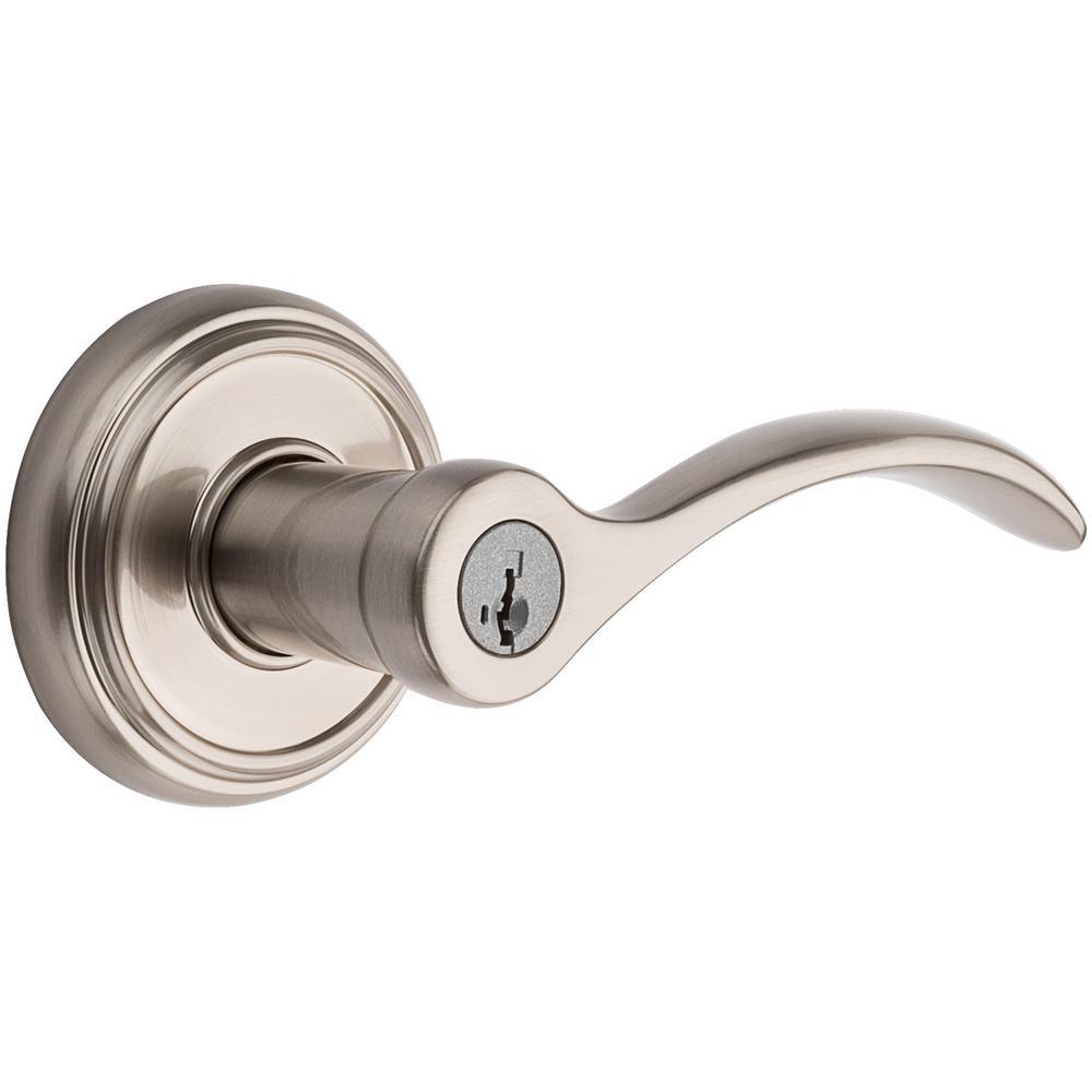 Prestige Tobin Satin Nickel Entry Door Lever Featuring SmartKey Security - Super Arbor