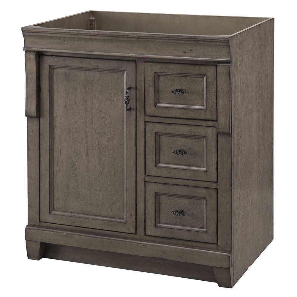 Naples 30 in. W Bath Vanity Cabinet Only in Tobacco with Right Hand Drawers - Super Arbor