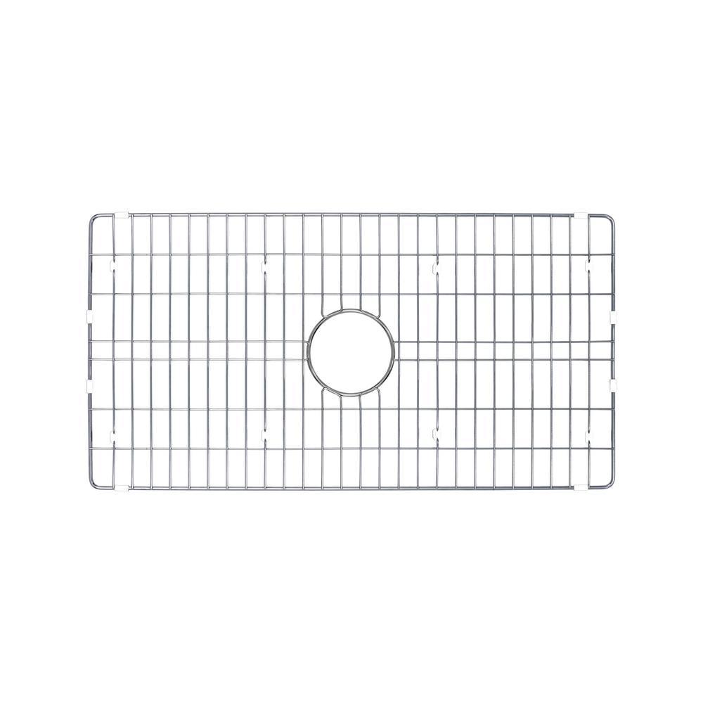 Fireclay 33 in. Single Bowl Apron-Front Farmhouse Kitchen Sink with Grid and Drain Assembly - Super Arbor