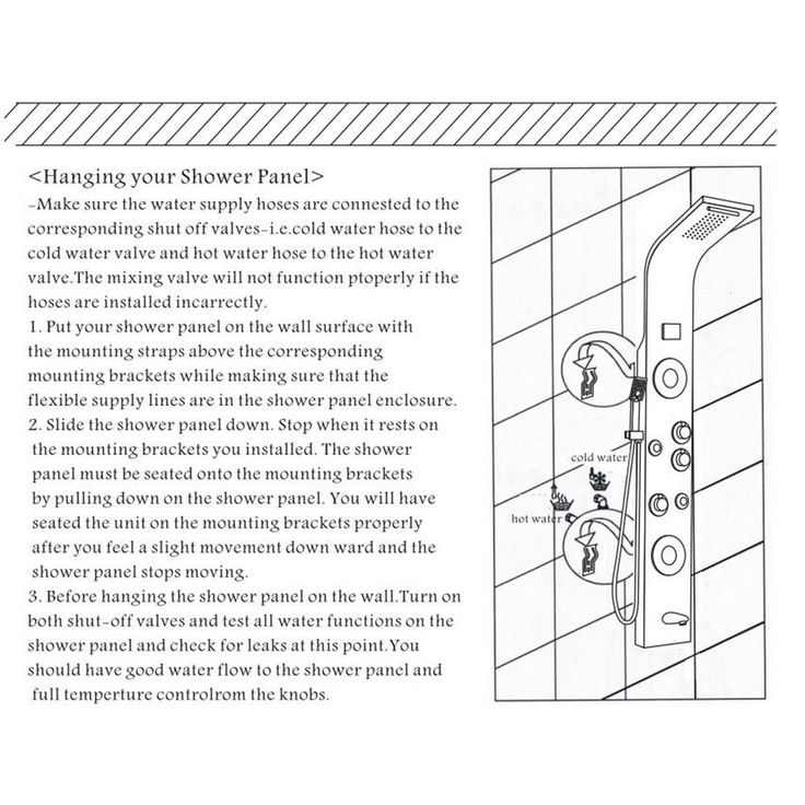 53 in. 10-Jet Shower Panel System in Brushed Nickel with LED Rainfall Waterfall Shower Head Handshower and Tub Spout