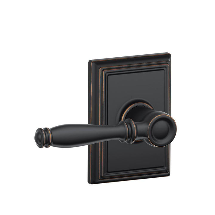 Schlage Birmingham Aged Bronze Passage Hall/Closet Door Lever with Addison Trim