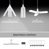 60W/45W LED Garage Lights, TSV 4/3 LED Heads Foldable Trilright Garage Ceiling Lighting 3200LM 6500K White LED Shop Light, Deformable LED Garage Ceiling Lighting Bulbs Workshop Light for Workbench