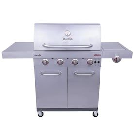 Char-Broil Commercial Stainless Steel 4 Liquid Propane and Natural Gas Infrared Gas Grill with 1 Side Burner