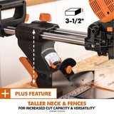15 Amp 10 in. Dual Bevel Sliding Miter Saw with Laser Guide, Dust Bag, 13 ft. Power Cord, and 28-T Multi-Material Blade - Super Arbor