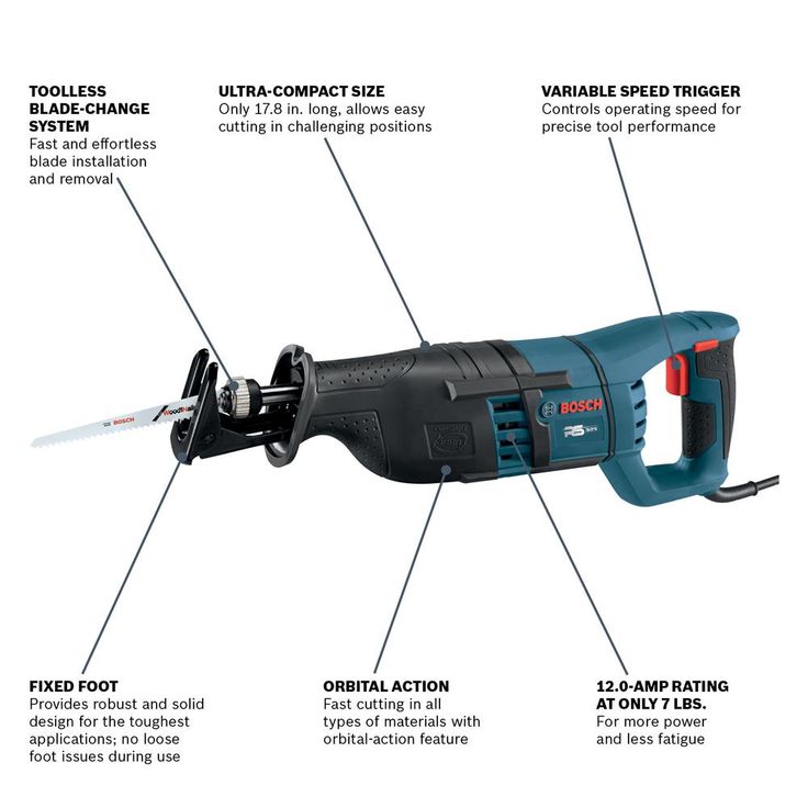 12 Amp Corded 1 in. Variable Speed Compact Reciprocating Saw with All-Purpose Saw Blade and Carrying Case