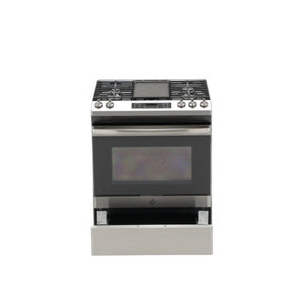 GE 5.3 cu. ft. Slide-In Gas Range with Steam-Cleaning Oven in Stainless Steel