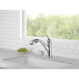 Delta Kessler Chrome 1-Handle Deck-Mount Pull-Out Handle Kitchen Faucet (Deck Plate Included)