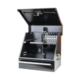 18 in. 1-Drawer Black Steel Portable Shop Tool Box with Cylinder Lock - Super Arbor
