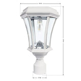 Victorian Bulb Series Single White Integrated LED Outdoor Solar Lamp Post Light with 3-Mounting Options