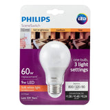 Philips 60-Watt Equivalent A19 SceneSwitch LED Light Bulb Soft White (2700K)/Amber (2500K)/ Warm Glow (2200K) (4-Pack)