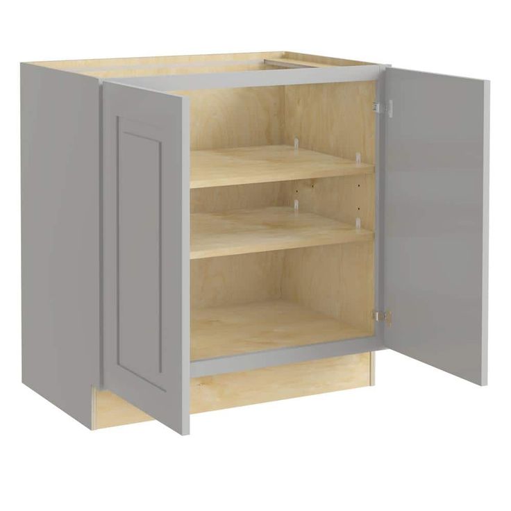 Home Decorators Collection Grayson 33 in. W x 24 in. D x 34.5 in. H Assembled Plywood Full Height Door Base Kitchen Cabinet in Pearl Gray