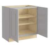 Home Decorators Collection Grayson 33 in. W x 24 in. D x 34.5 in. H Assembled Plywood Full Height Door Base Kitchen Cabinet in Pearl Gray