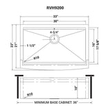 Apron-Front Stainless Steel 33 in. 16-Gauge Workstation Single Bowl Farmhouse Kitchen Sink - Super Arbor
