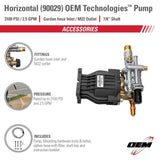 Simpson OEM Technologies 3400 PSI at 2.5 GPM Axial Cam Horizontal Pressure Washer Pump Kit