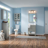 Gazette 22 in. W x 26 in. H x 6-5/8 in. D Framed Surface-Mount Bathroom Medicine Cabinet in Grey