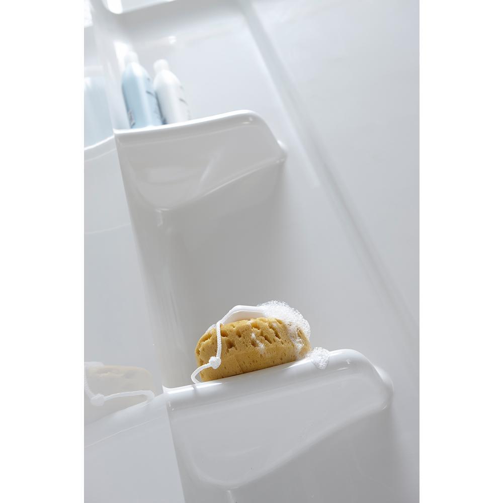 Ensemble Alcove 60 in. x 30 in. x 55 in. Fixed 3-Piece Direct-to-Stud Tub Surround in White - Super Arbor