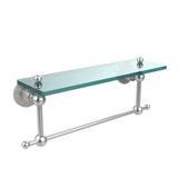 Astor Place 16 in. L  x 4 in. H  x 5 in. W  Clear Glass Vanity Bathroom Shelf with Towel Bar  in Polished Nickel - Super Arbor