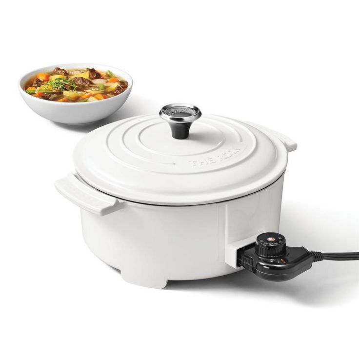 THE ROCK 3.2 Qt. White Electric Casserole Slow Cooker