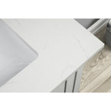 37 in. W x 22 in. D x 0.75 in. H Quartz Vanity Top in Carrara White with White Basin - Super Arbor
