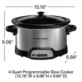 4 Qt. Stainless Steel Slow Cooker with Built in Timer