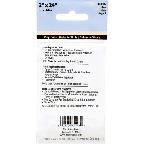Hillman 2 in. W x 24 in. L Silver Reflective Safety Tape, 1 Pack