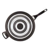 Dishwasher Safe 12 in. Aluminum Nonstick Skillet in Black with Glass Lid