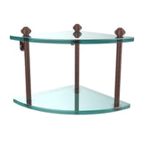 Southbeach Collection 8 in. 2-Tier Corner Glass Shelf in Oil Rubbed Bronze - Super Arbor