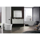 Veil Comfort Height Intelligent 1-Piece 0.8 or 1.28 GPF Dual Flush Elongated Toilet in White Seat Included - Super Arbor