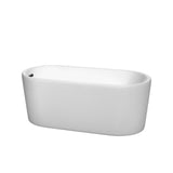Ursula 4.9 ft. Acrylic Flatbottom Non-Whirlpool Bathtub in White with Brushed Nickel Trim - Super Arbor