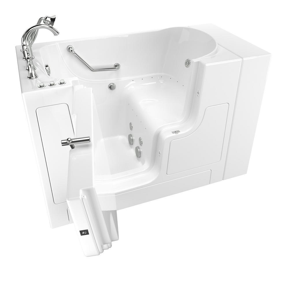 Gelcoat Value Series 51 in. Right Hand Walk-In Whirlpool and Air Bathtub with Outward Opening Door in White - Super Arbor